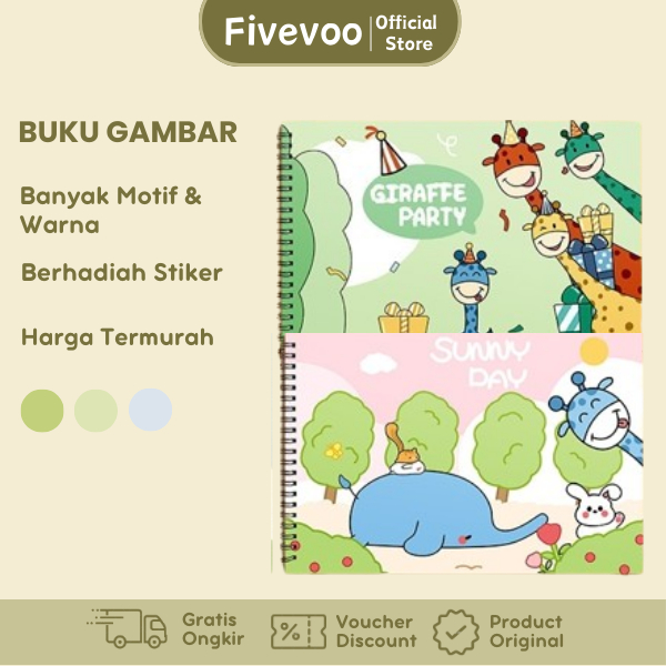 

FIVEVOO Buku Menggambar Anak/ Children Coloring Book /Buku A4 30-50 Lembar - Best Stationary