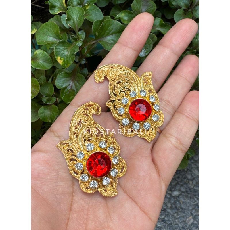 Rumbing Bali / Anting Pria / Rumbing Tari Hiasan Kuping Penari / Rumbing Alpaka / Anting Tari Bali /