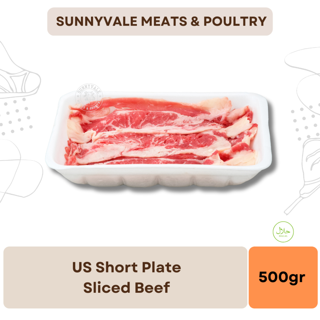 

US Sliced Beef Shortplate | Daging Shabu/Sukiyaki/Yakiniku | 500 gr | 1 kg