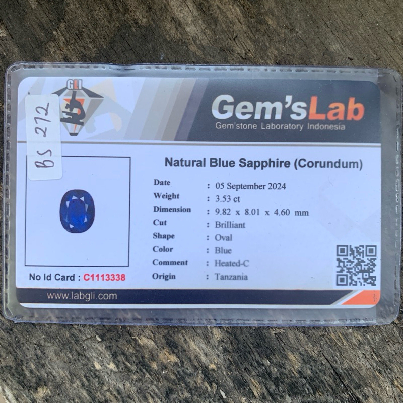 IML39 Cincin Batu Natural Safir Royal Blue Cutting Memo Ring Monel Doff Handmade