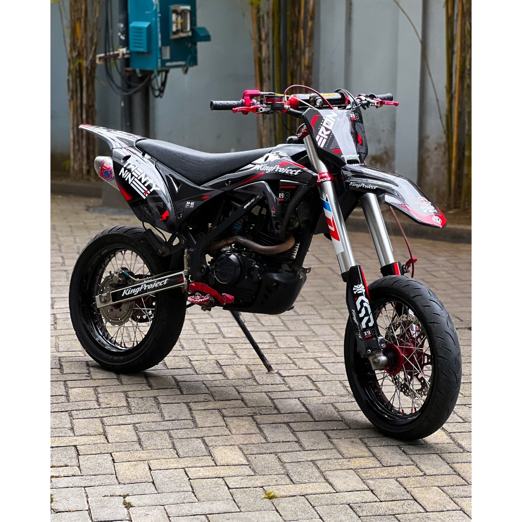 Decal KLX GORDON Warna Hitam Merah | Tampilan Garang Trail & Supermoto