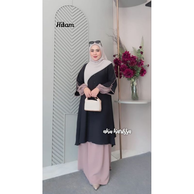 SET ROK MALAY AZMIYA AKU KARISSA TUNIK KANCING KEKINIAN COMBI WARNA TERBARU ORIGINAL BRAND
