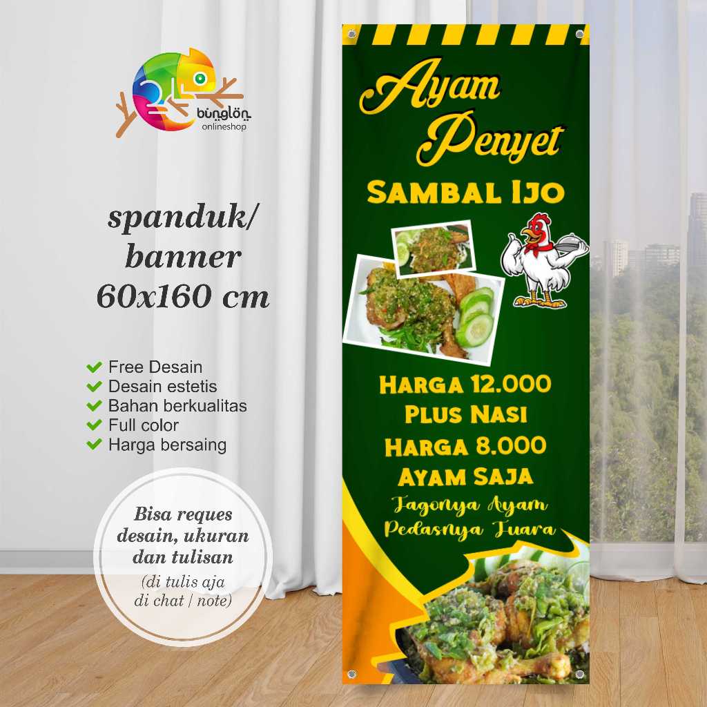 Cetak Spanduk Banner Ayam Penyet Sambal Ijo
