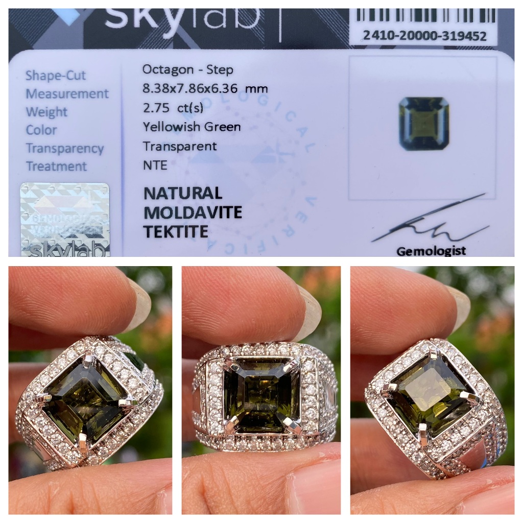 Natural 2.75ct moldavite batu meteor asli nte memo