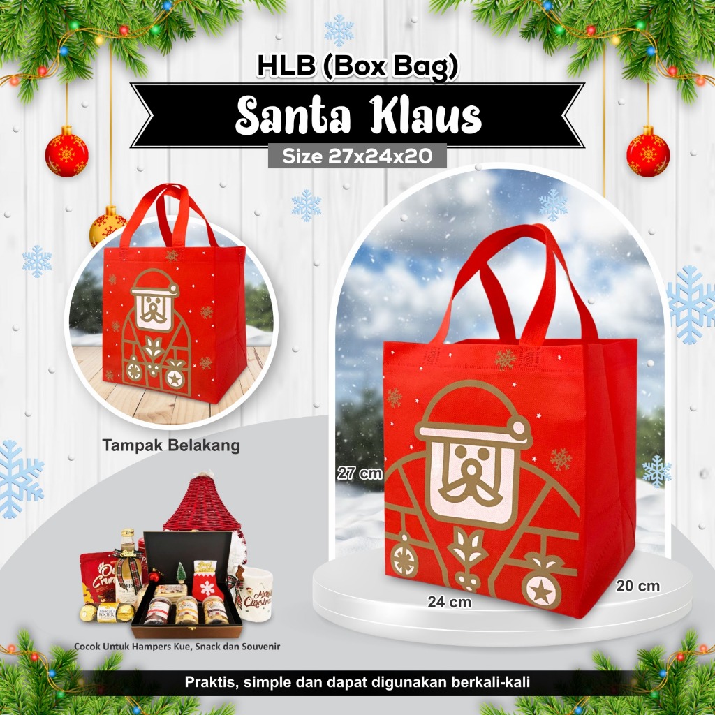 

Tas Parcel Natal Goodie Bag Natal Tas Hampers Natal Christmas Bag Gift Tas Spunbond Natal Natal Dus Nasi 27x24x20
