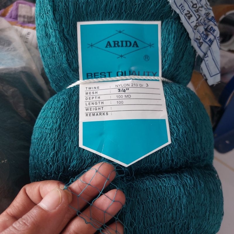 jaring nylon ARIDA 3/4 in D3 100x100 biru