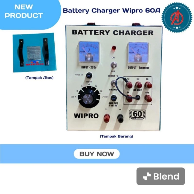 Battery Charger Wipro WP 60 AHR / Charger Aki Wipro 60A
