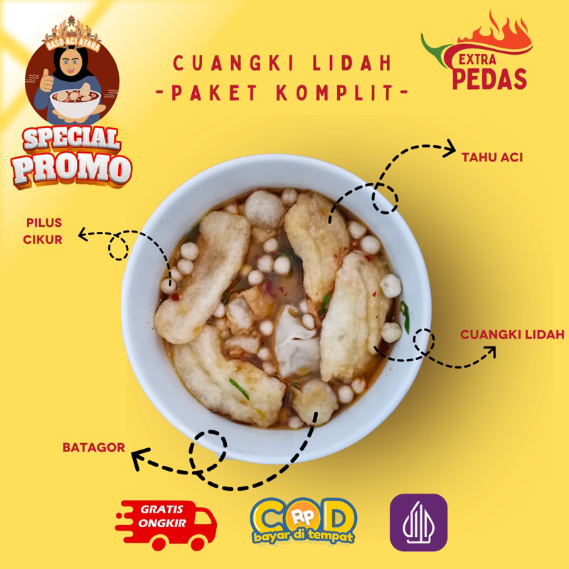

CUANGKI LIDAH INSTAN NENG ATARA FRESH KOMPLIT EXTRA PEDAS PREMIUM