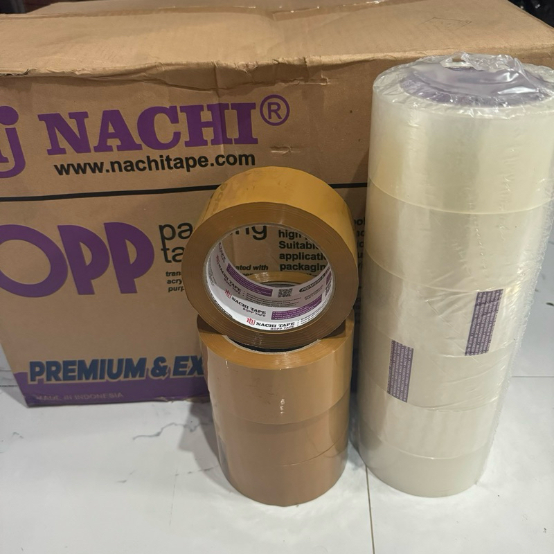 

Lakban Nachi Bening dan Coklat Ecer / Lakban 2 inc x 100yard