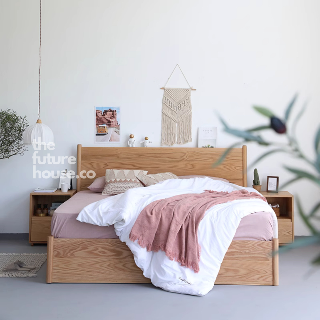 FREE ONGKIR PASANG JAWA LYLA STORAGE BED SOLID WOOD DIPAN LACI DIPAN PENYIMPANAN TEMPAT TIDUR MINIMA
