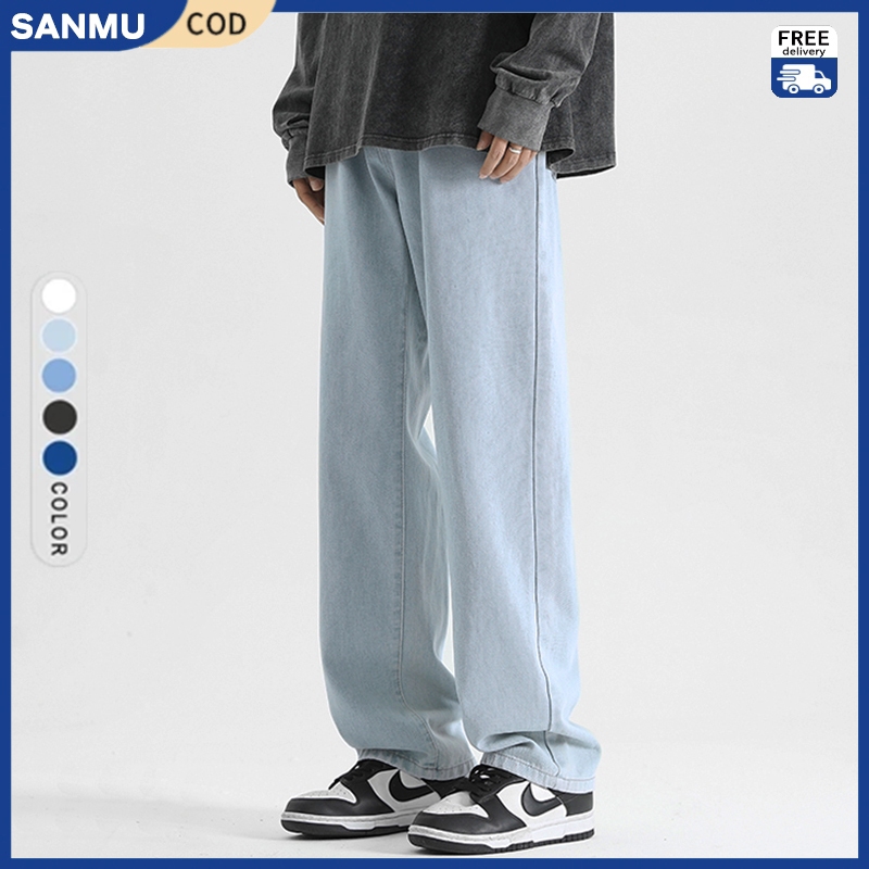 Celana Jeans Pria Panjang Korean Style Loose Jeans Kulot Fashion Celana Jeans Reguler Baggy Jeans St