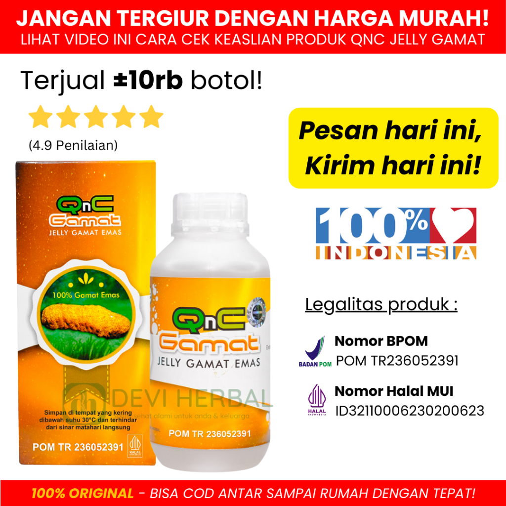 Jelly Gamat Qnc, Gamat Jelly, Jeli Gamat, Gamat Asli 100%, Khasiat Sudah Terbukti {BISA COD}