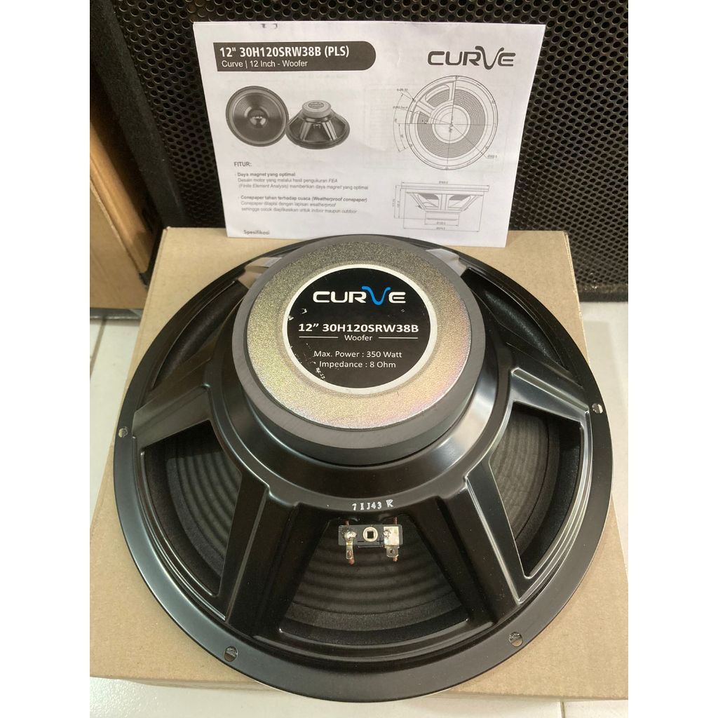 Speaker Komponen Curve SRW38 Woofer Bass 12in 12 inchi Original 350 Watt 30H120SRW38 PLS New