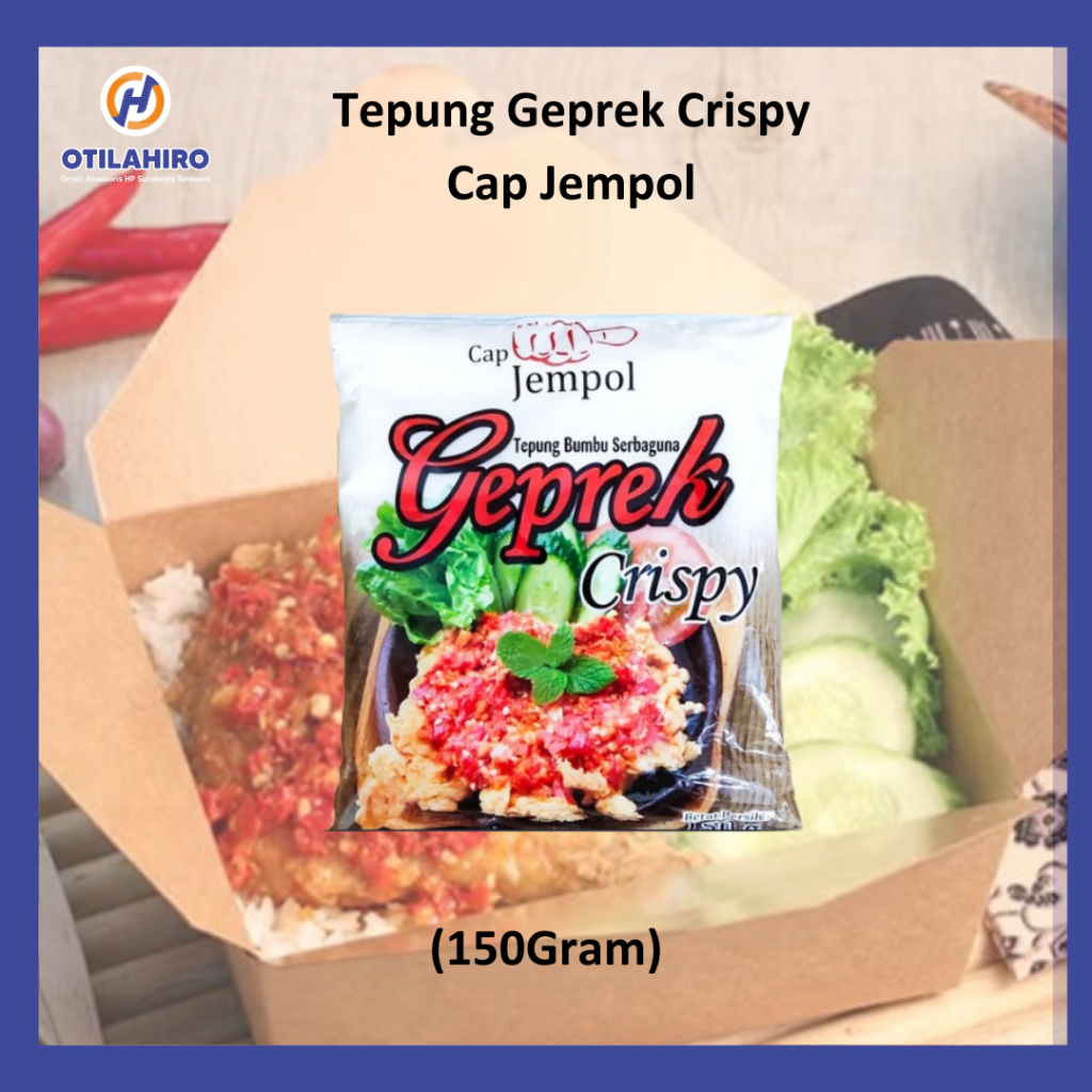 

Tepung Geprek Serbaguna 150gram Cap Jempol / Tepung Bumbu Serbaguna Pedas