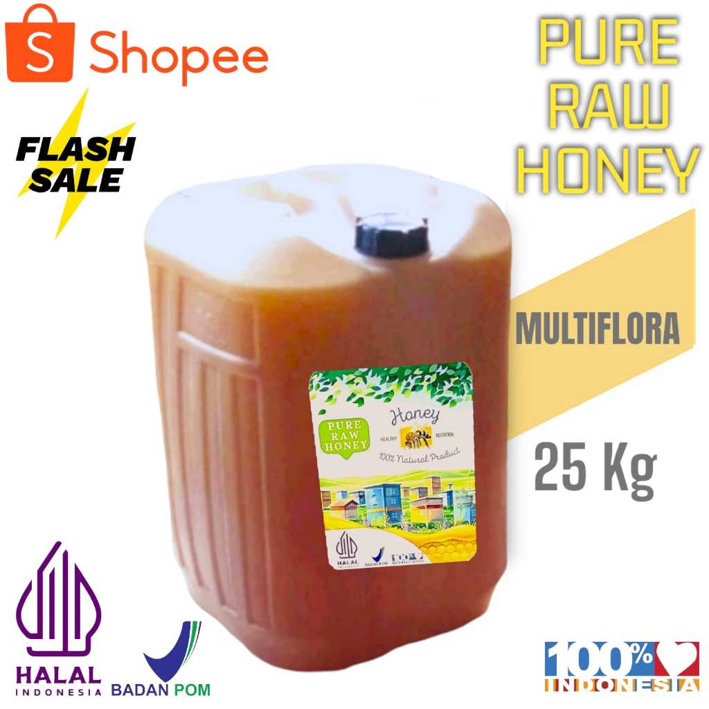 

GROSIR Madu Murni Asli 25 Kg Nektar Multiflora 100% Alami Pure Natural Raw Honey