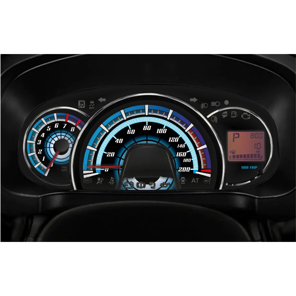 Custom Speedometer Mobil Agya Blue Techno