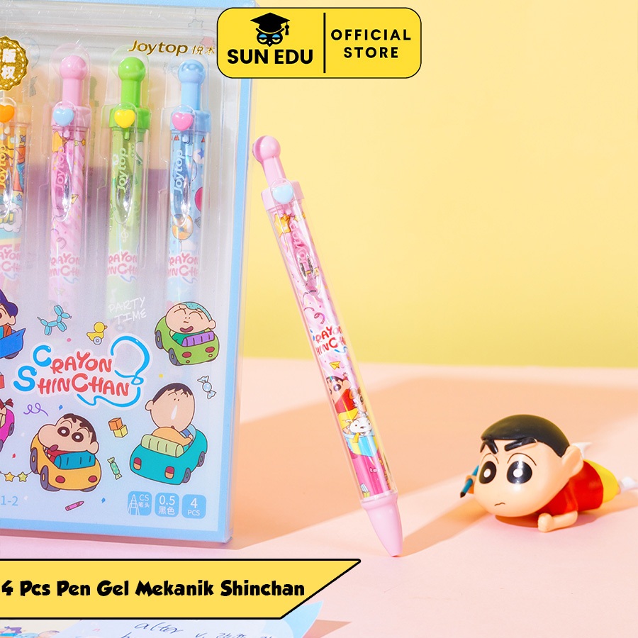 

Pen Gel 4 PCS Set Crayon Shinchan/ Pulpen Gel Mekanik 0.5mm