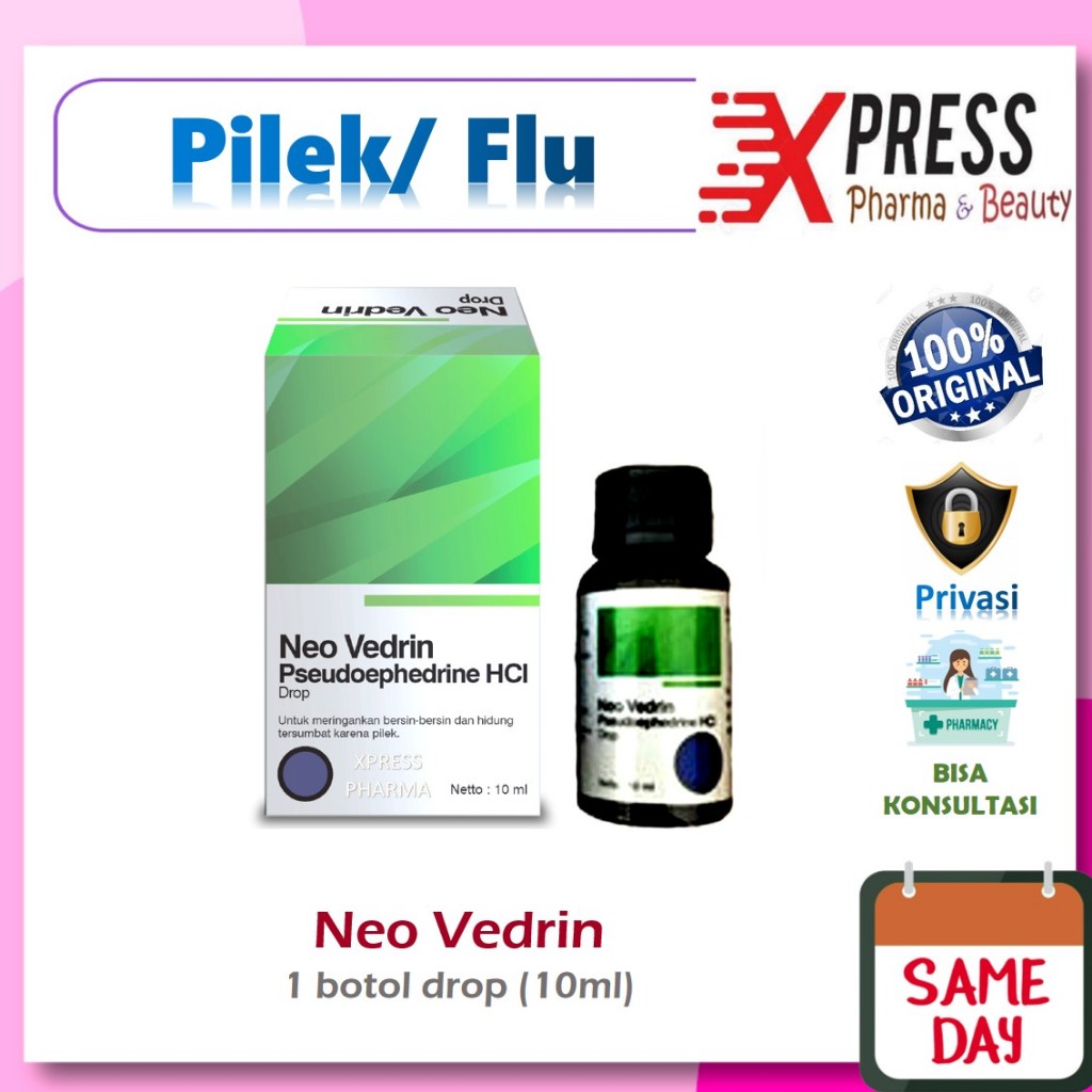 ⚡XPRESS⚡ NEO VEDRIN DROP 10 ml Obat tetes Pilek Flu Bayi Anak Syrup Sirup Fedrin komposisi sama deng