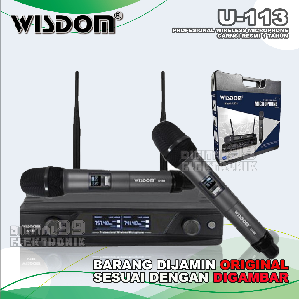 Mic Wireless WISDOM U 133 | U-133 | U133 Dual 2 Mic Handle Original