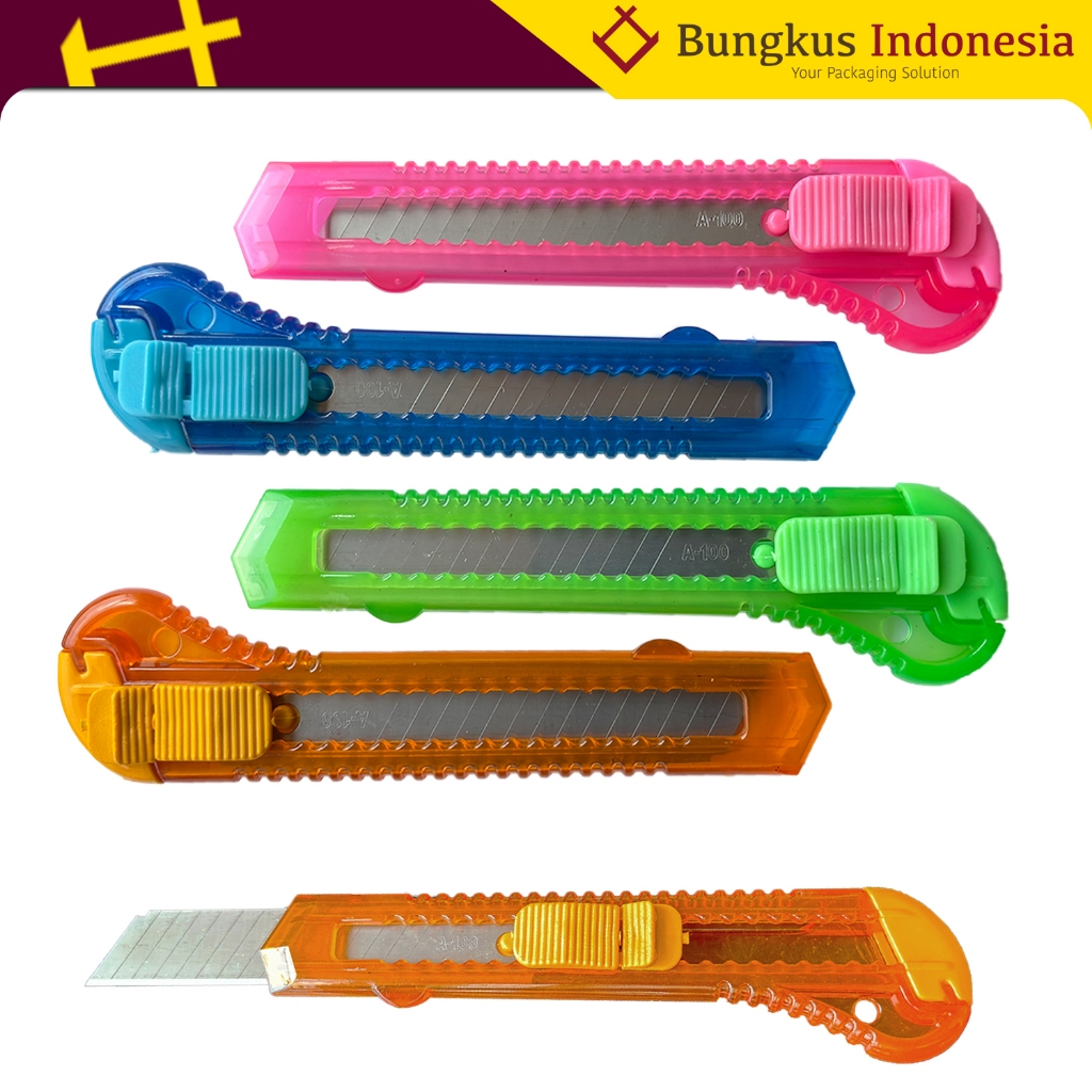 

Pisau Cutter EKONOMIS Ukuran Besar 18mm Kater Alat Potong Sliding Knife Cutting Tool
