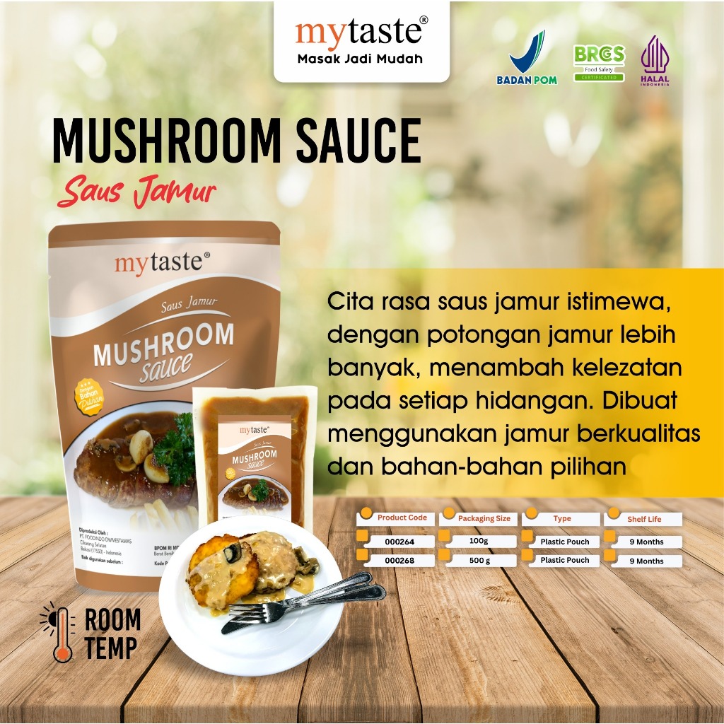 

Mytaste Mushroom Sauce 500gr / My Taste Saos Jamur