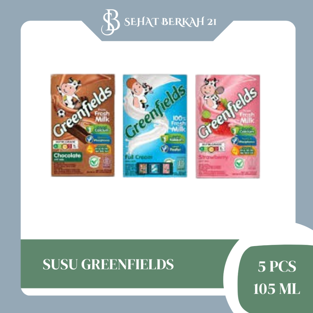 

Susu Greenfields UHT 105 ml Full Cream Coklat Strawberry Milk | Greenfield 105ml /5 pcs