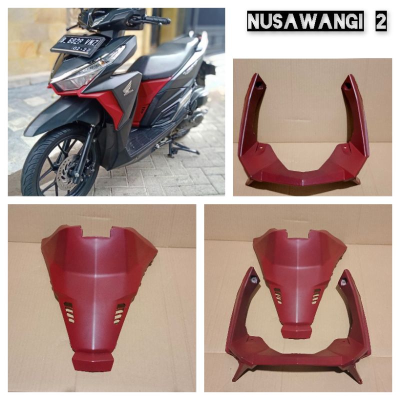 Garnis lampu dan Covertangki Vario 125/150 Led old .Custom Merah