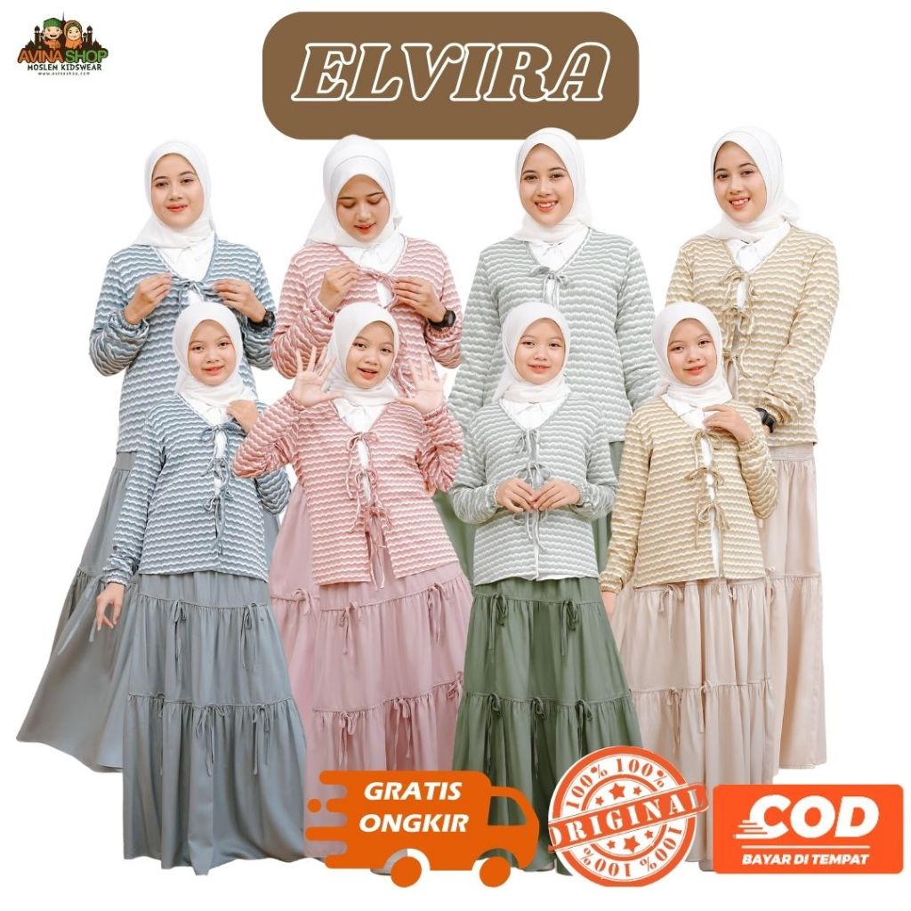 Set Rok Dan Outer Anak Remaja / Set Outer dan Rok Anak Remaja dan Couple Ibu / Setelan Atasan dan Ba