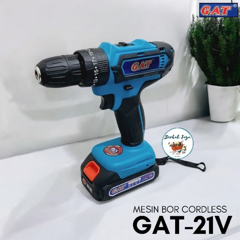 MESIN BOR  CORDLESS GAT 702 21V | Bor Tangan Baterai 21 Volt bor kayu / besi | Cordless Bor Bor Ces