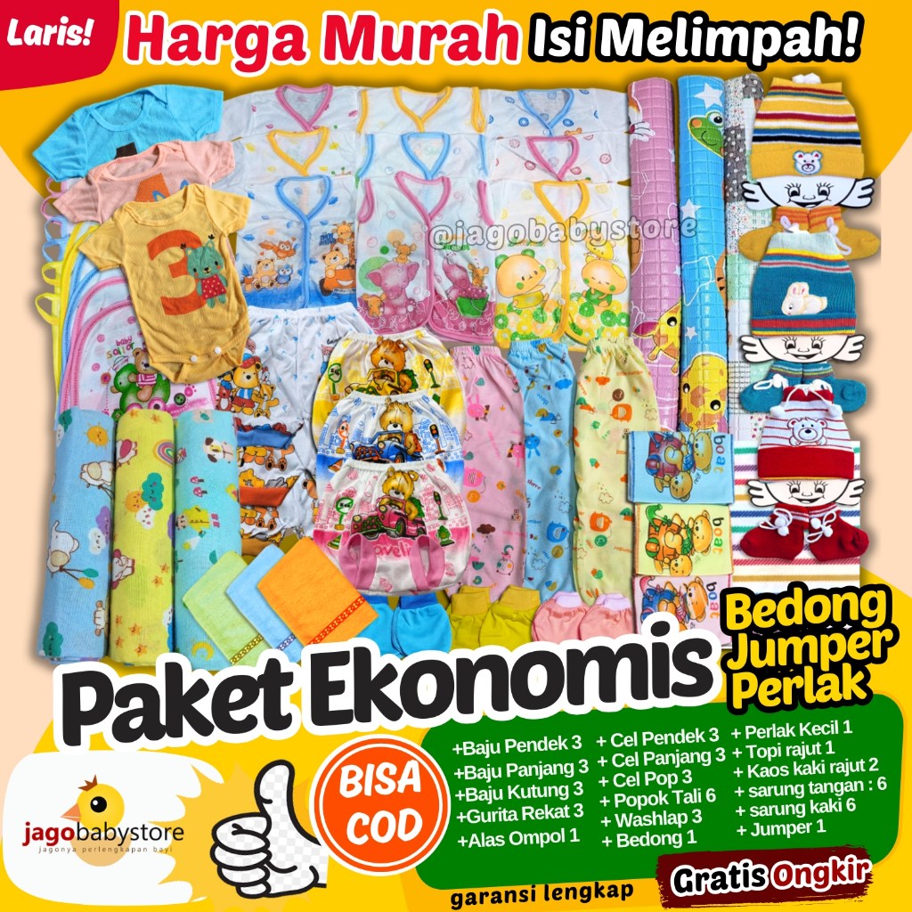 Paket Ekonomis Paket Baju Bayi & Perlengkapan Lahiran - Paket New Born Baby - Kado Lahiran Bayi Baru