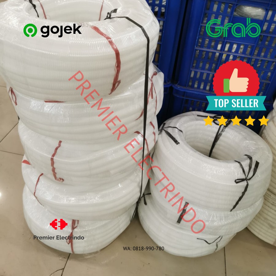 Fleksibel Conduit 20mm / Flexible Conduit - Putih / Hitam Per Roll Konduit Listrik Kuat