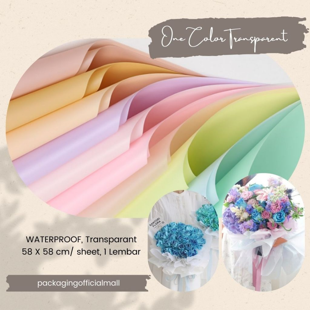 

ONE COLOR TRANSPARANT / CELLOPHANE / FLORIST PAPER / KERTAS BUKET BUNGA / WRAPPING WRAPPER