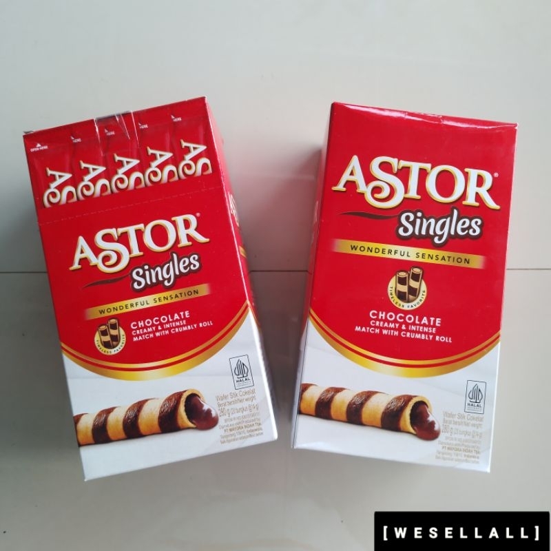 

Astor Singles Wafer Stik Cokelat 280 gr (20 pcs @ 14 gr) | 0042ECE