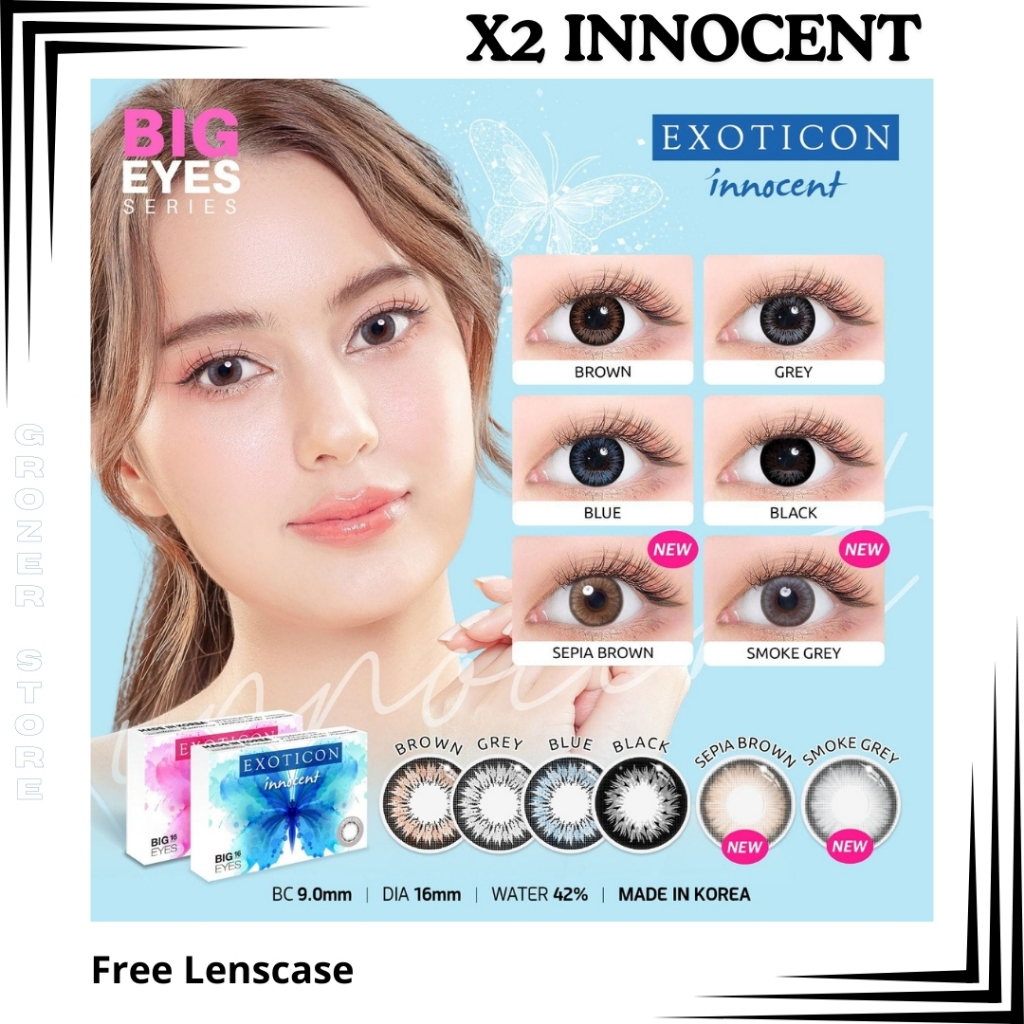 Innocent New Innocent Softlens Warna Dia. 16.00mm Big Eye Made In Korea By X2 Minus -3.00 sd -6.00