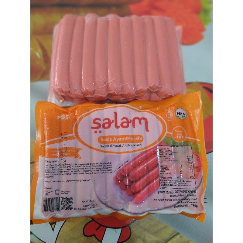 

DISCOUNT!!,Salam Sosis Ayam 750 gram Merah isi 32bj , Expired 12 Agustus 2025