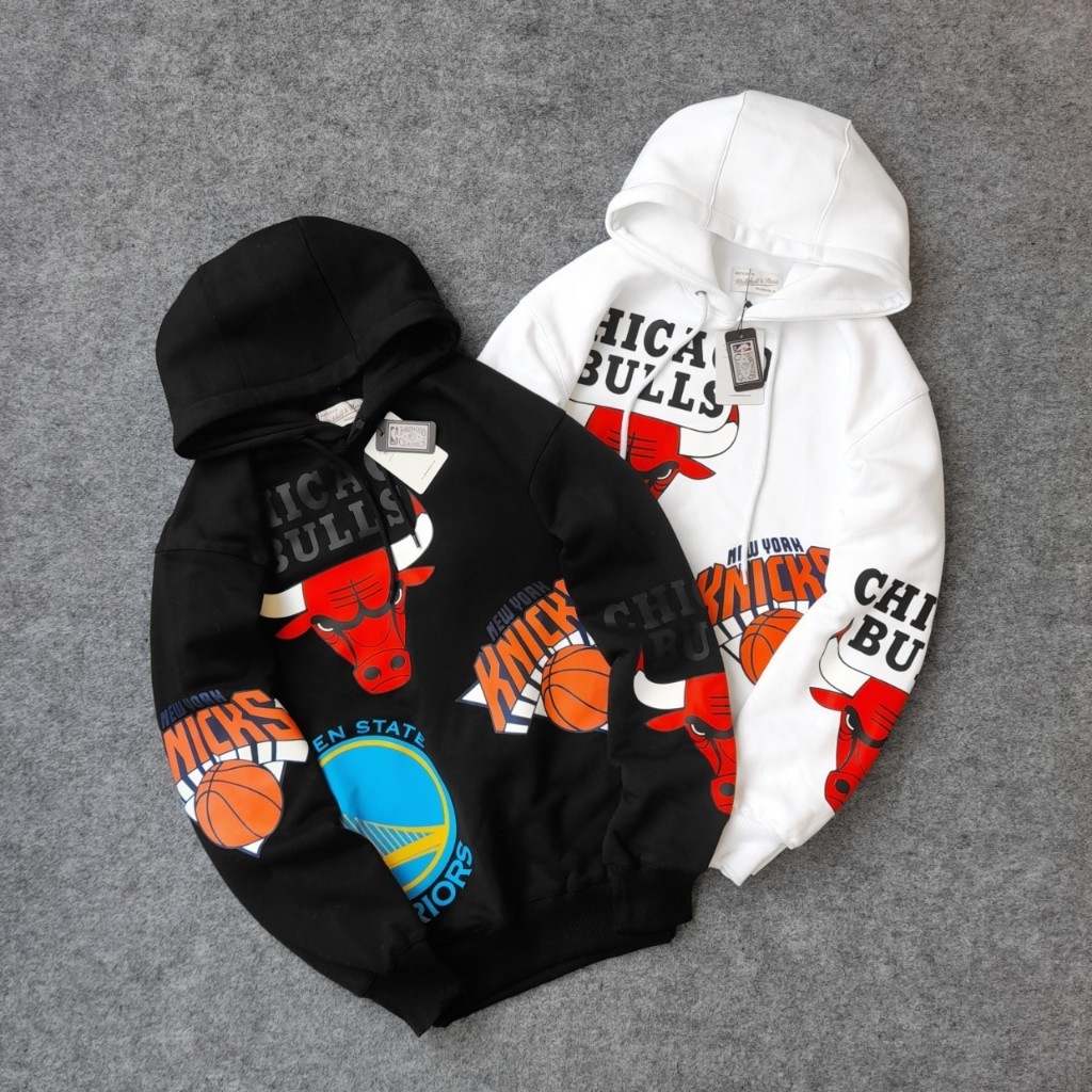 HOODIE CHICAGO BULLS NBA LAKERS WARNA HITAM DAN PUTIH COTTON