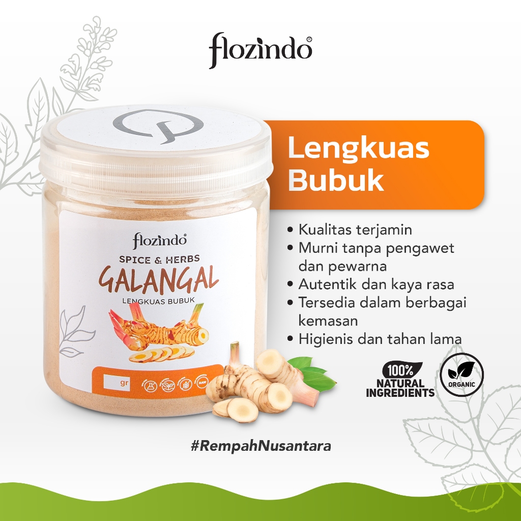 

Flozindo Galangal Powder / Lengkuas-Laos Bubuk Murni