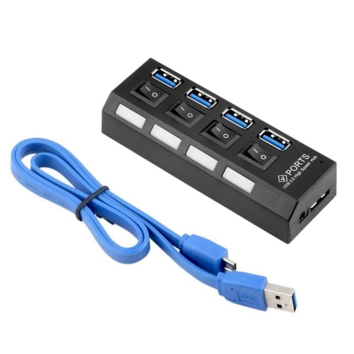 USB HUB 4 port USB 3.0 Saklar On/Off - Perbanyak colokan USB 3.0