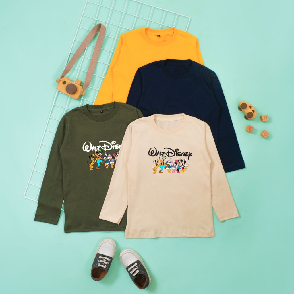 Baju Kaos Disney Anak Perempuan Laki Laki 1-12 Tahun Kaos Mickey Anak Perempuan Laki Laki Kaos Impor
