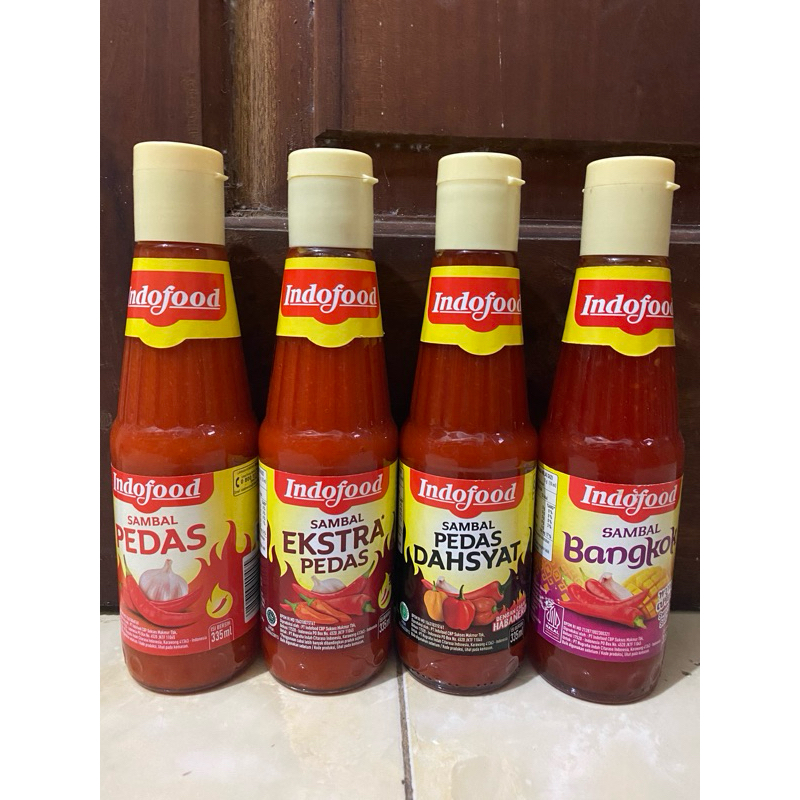 

SAMBAL INDOFOOD BOTOL KACA PEDAS / BANGKOK / EXTRA PEDAS / PEDAS DAHSYAT 335ML