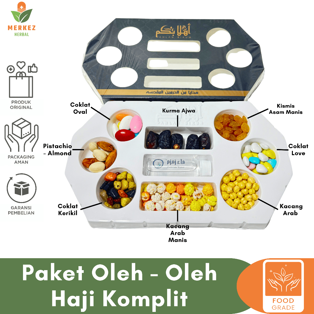 

Paket Oleh Oleh Haji dan Umroh Premium Lengkap Grosir | Isi Air Zam Zam Coklat Kerikil Kacang Arab