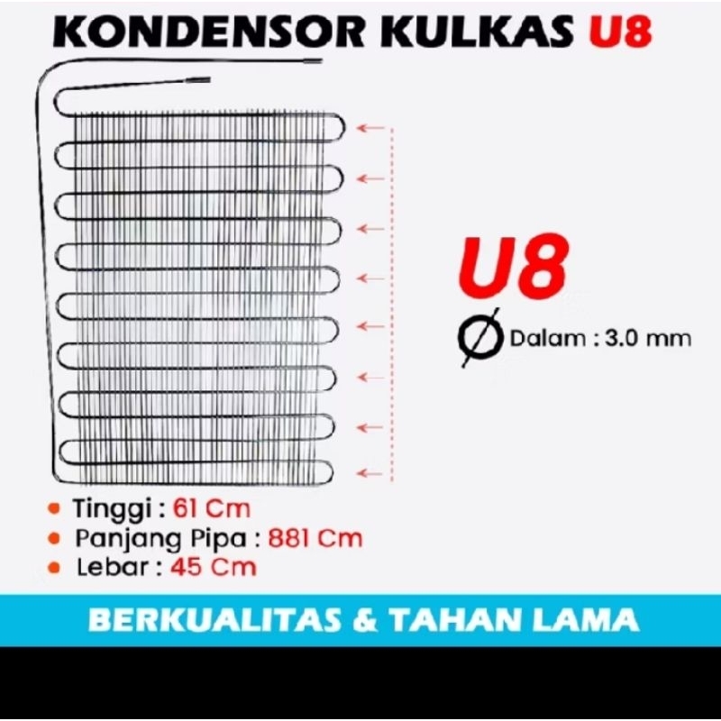 kondensor kulkas 8 u