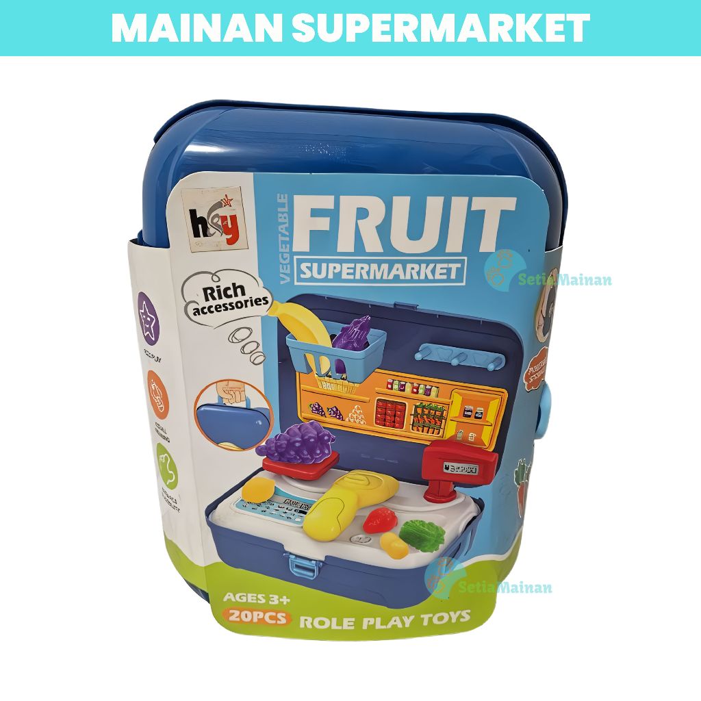 Mainan Anak Kasir Toko Sayur Buah Fruit Vegetable Supermarket Backpack | mainan edukasi cowok cewek