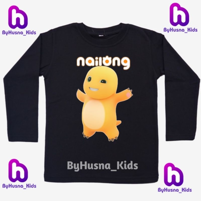 LENGAN PANJANG KAOS ANAK BAJU ANAK NAILONG DINO KUNING ANAK UNISEX ANAK CEWE ANAK COWO BALITA BATITA
