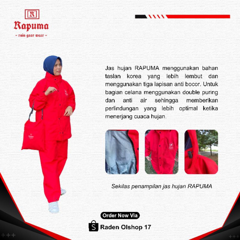 jas hujan premium bahan taslan Korea