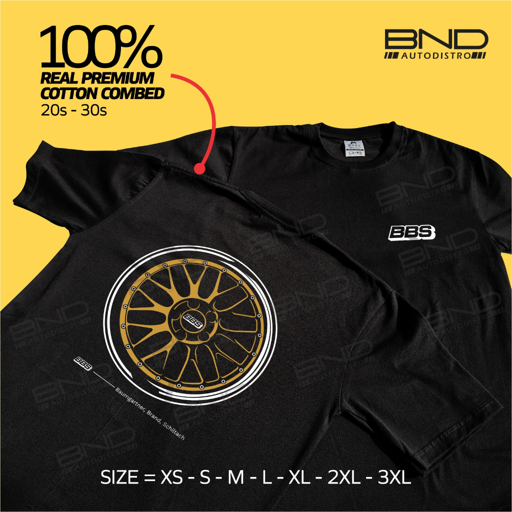[BND] Kaos BBS LM - T-Shirt Baju Kaos Velg BBS Kaos Distro Pria Cotton Combed Kaos Mobil Kaos BMW
