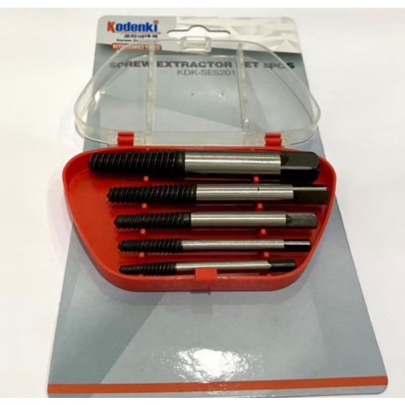 mata tap balik 5pcs KODENKI set / mata tap baut patah / screw extractor set 5pis