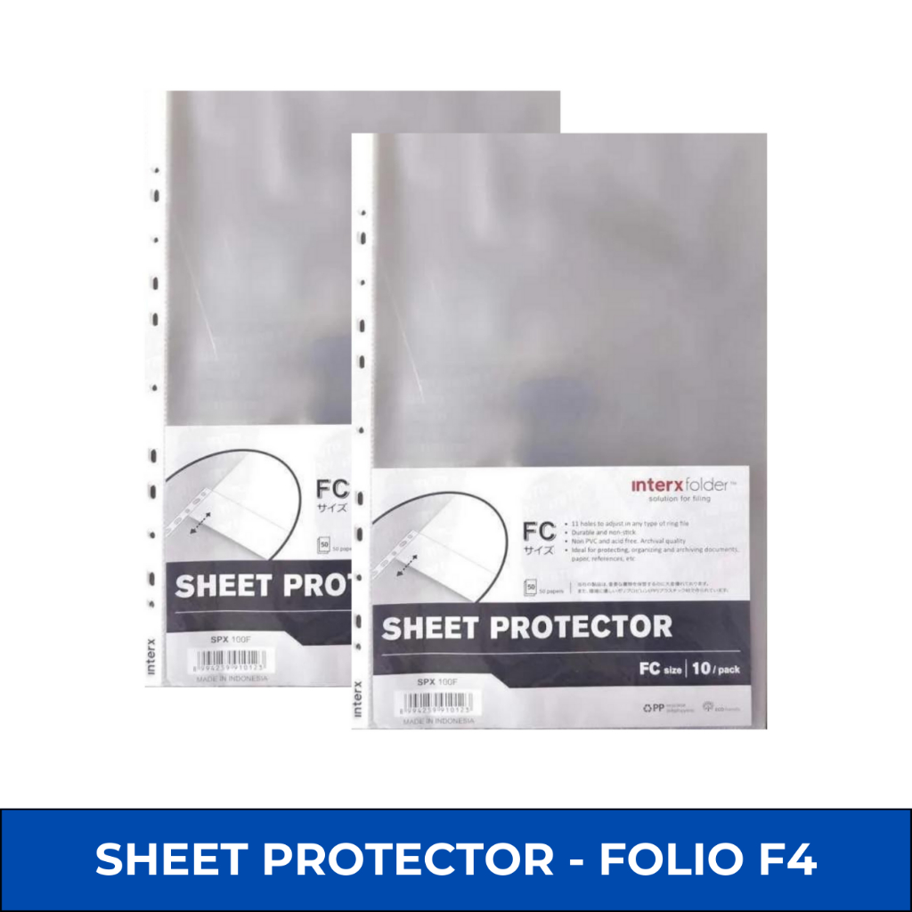 

Sheet protector - Pelindung kertas file - F4 Folio - 10 Pack / 100 Lembar - Grosir