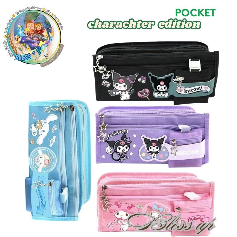 

(BLESS) Tempat Pensil Kartun Sanrio Kapasitas Besar Tempat Pensil Dompet Koin Lucu Kuromi Dompet Kotak Pensil /5in1 Cinnamoroll Melody Tas Alat Tulis Multifungsi