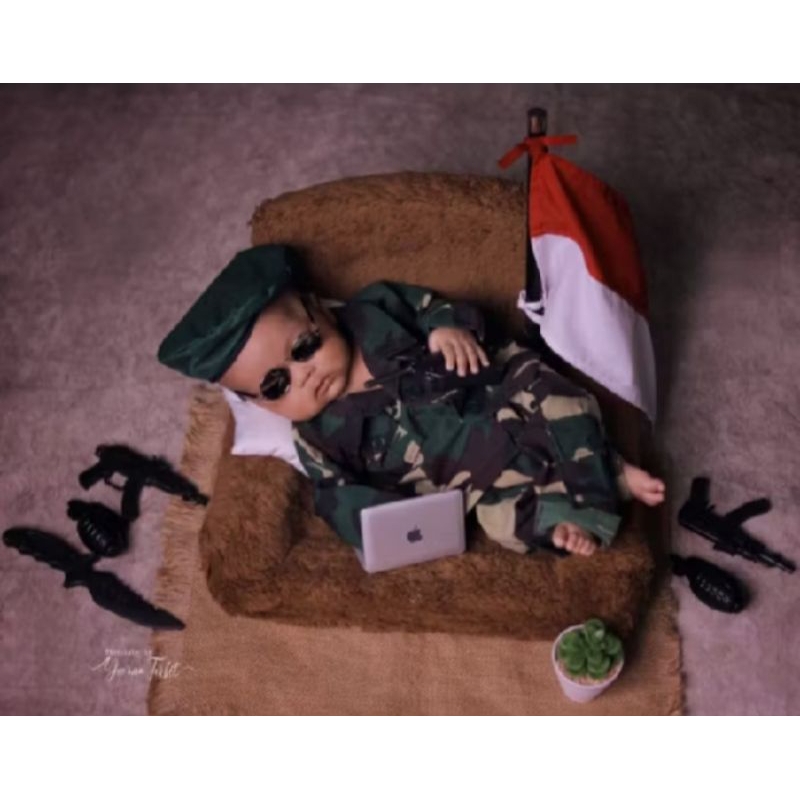 New KATALOG KOSTUM FOTO NEWBORN BSJU TENTARA BAJU TNI NEWBORN